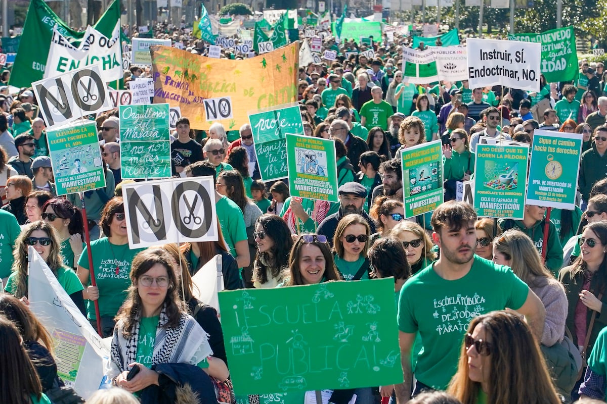 El descontento con las políticas de Ayuso saca a la calle a todo el arco de la educación pública en Madrid