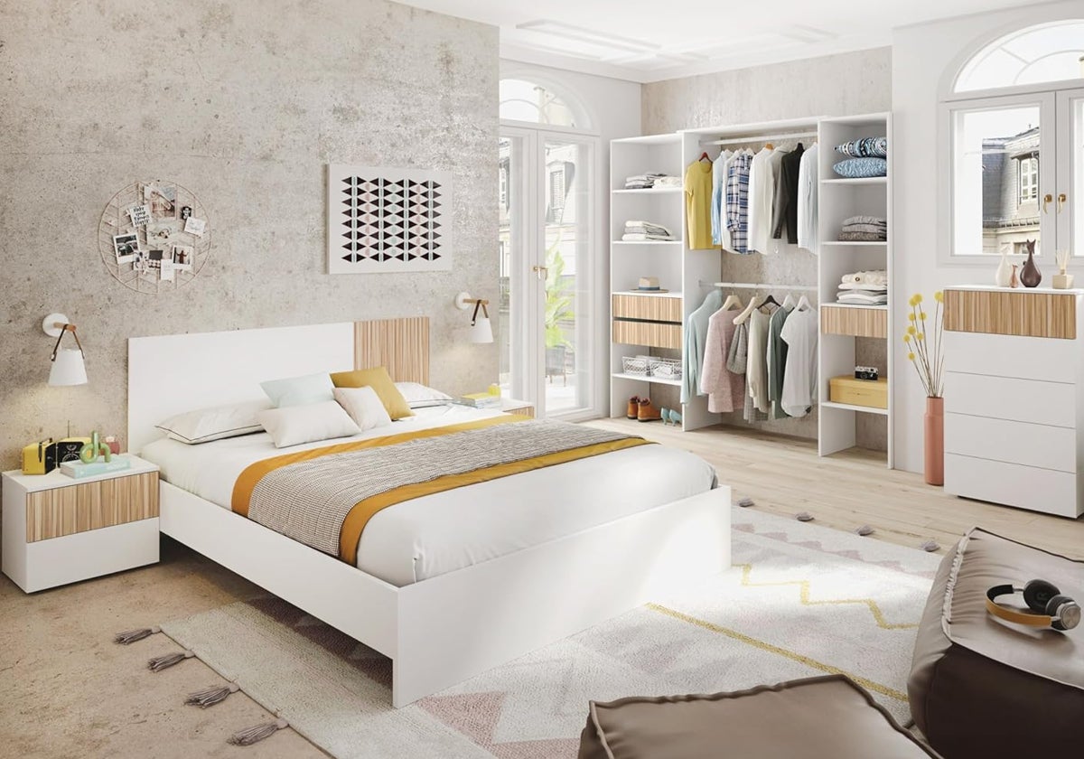 Optimiza tu dormitorio con estilo y funcionalidad con este armario vestidor abierto