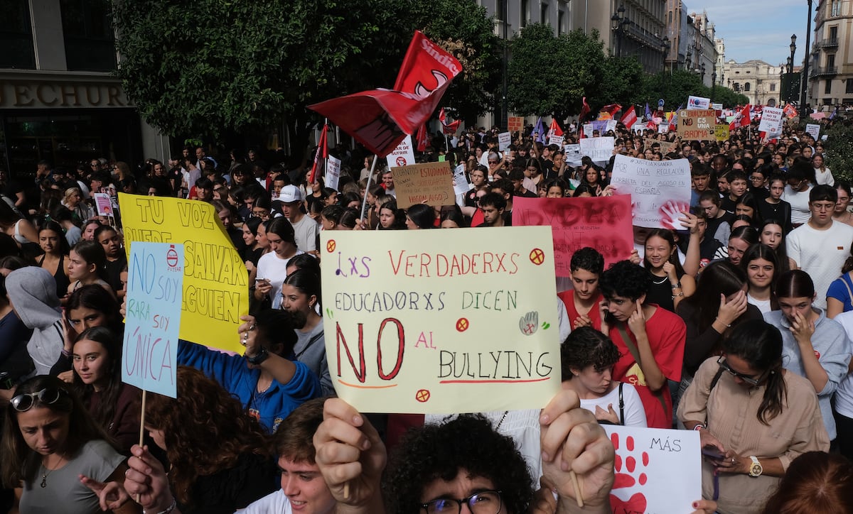 Miles de estudiantes salen a la calle para protestar contra el ‘bullying’: “Esto no es un juego de niños”