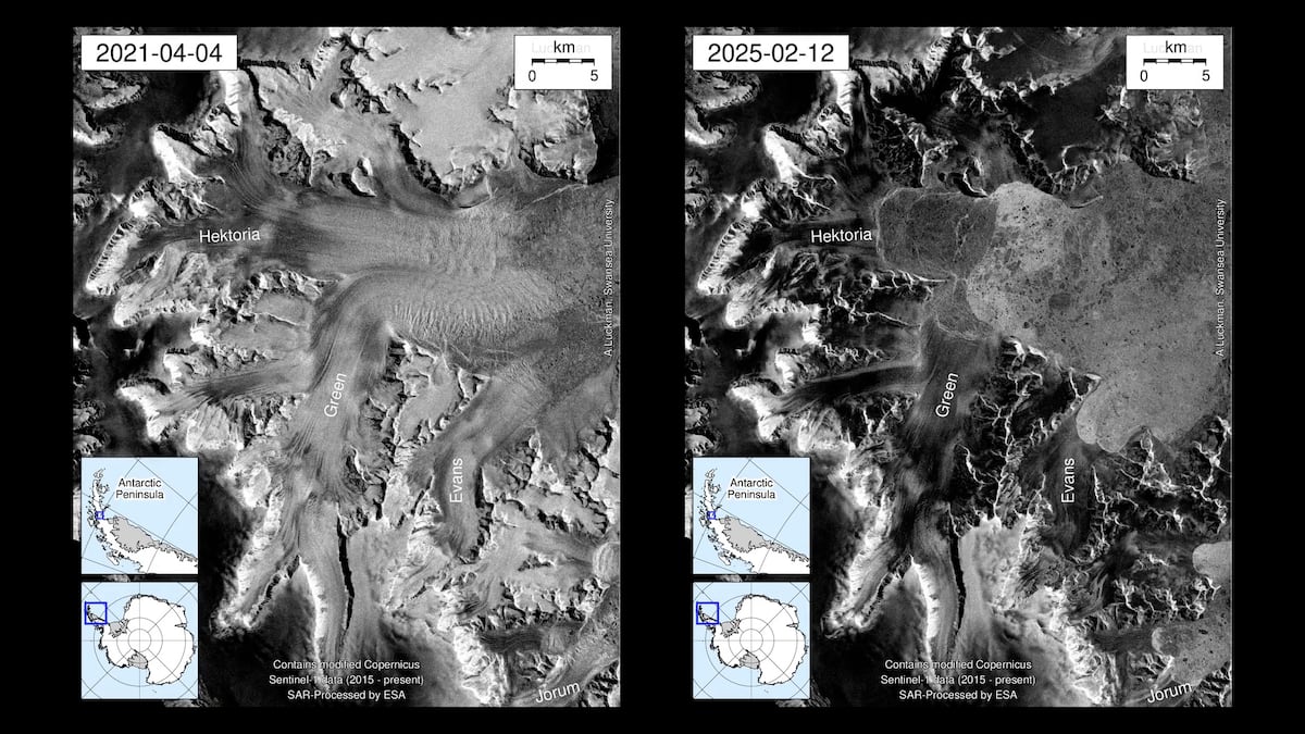 El mayor retroceso de un glaciar en tierra, más de ocho kilómetros en solo dos meses: “Es realmente espectacular”