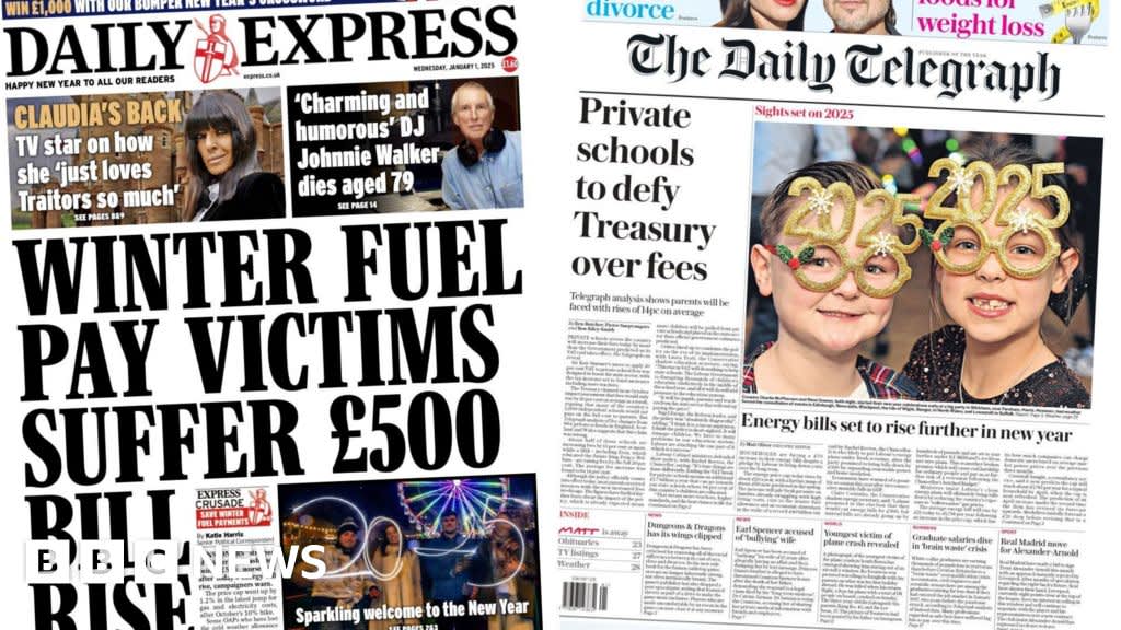 The Papers: Energy bills ‘to rise further’ and world rings in 2025