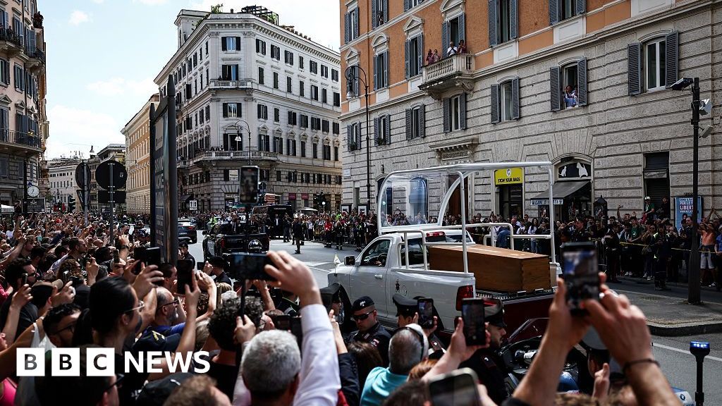 Thousands line streets of Rome as Pope Francis laid to rest after Vatican funeral