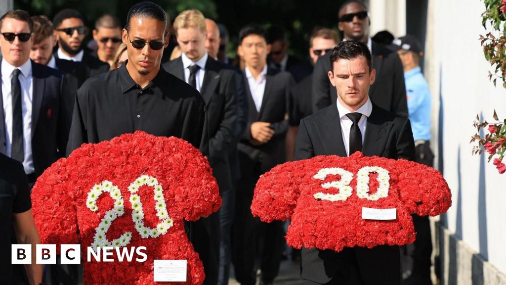 Family and Liverpool players gather for funeral of Diogo Jota and André Silva